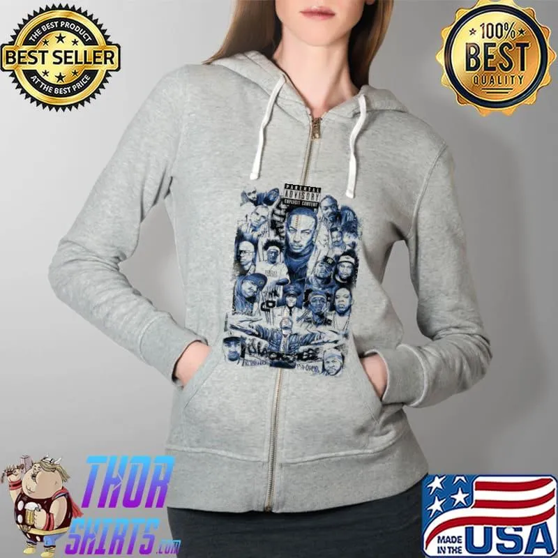 Tupac Hip Hop Biggie Smalls Eazy-E NWA Eminem Dr Dre Rap Collage s Full Zip Hooded