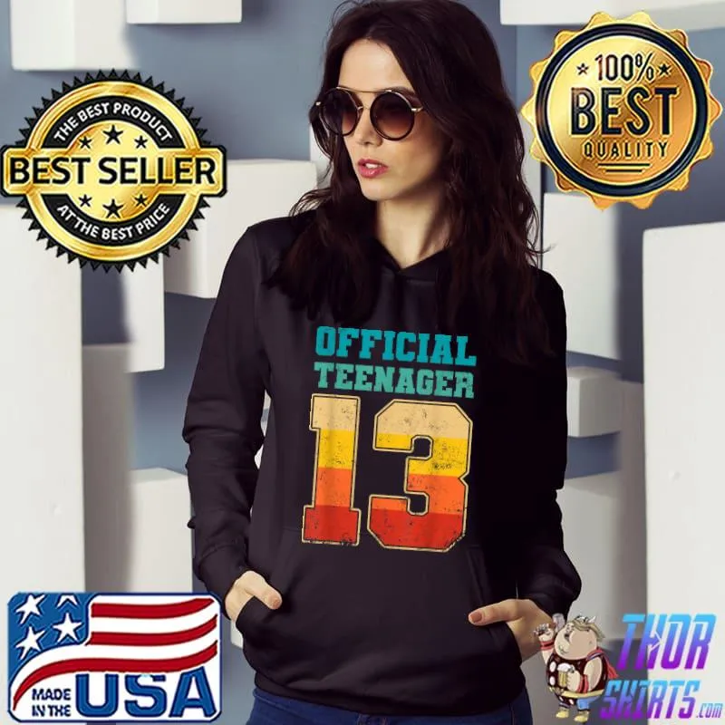 Vintage 13th Birthday Official Teenager 13 Year Old Boy Girl T-Shirt