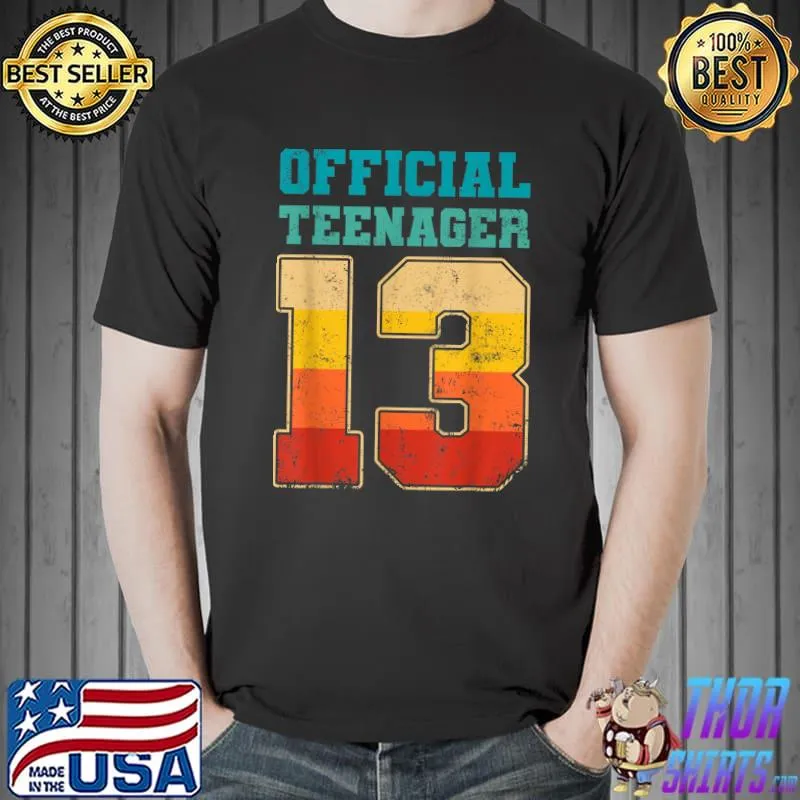 Vintage 13th Birthday Official Teenager 13 Year Old Boy Girl T-Shirt Unisex