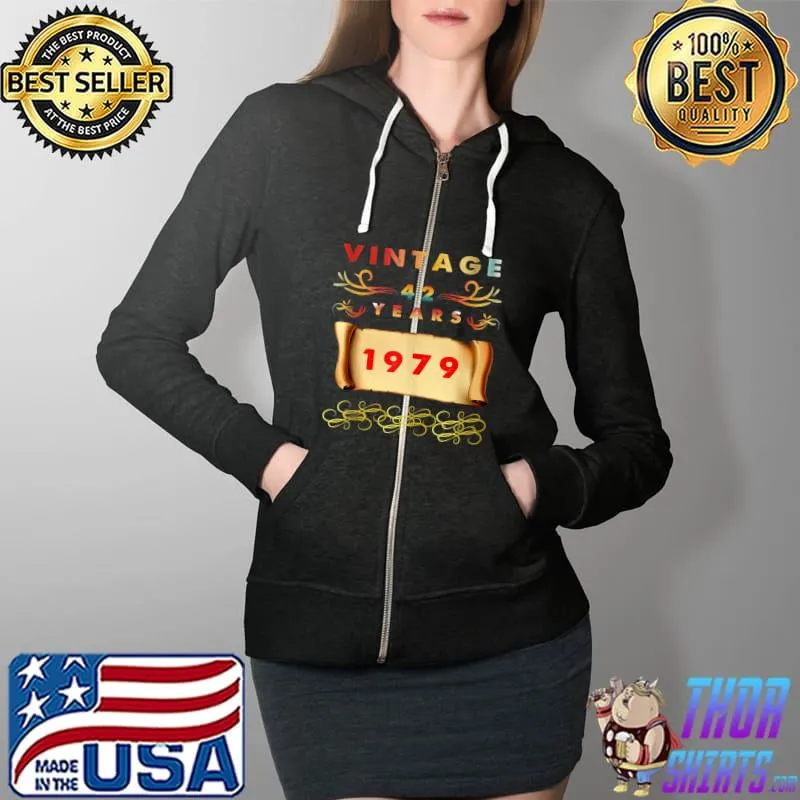 Vintage-1979, 42th-Birthday T-s Full Zip Hooded