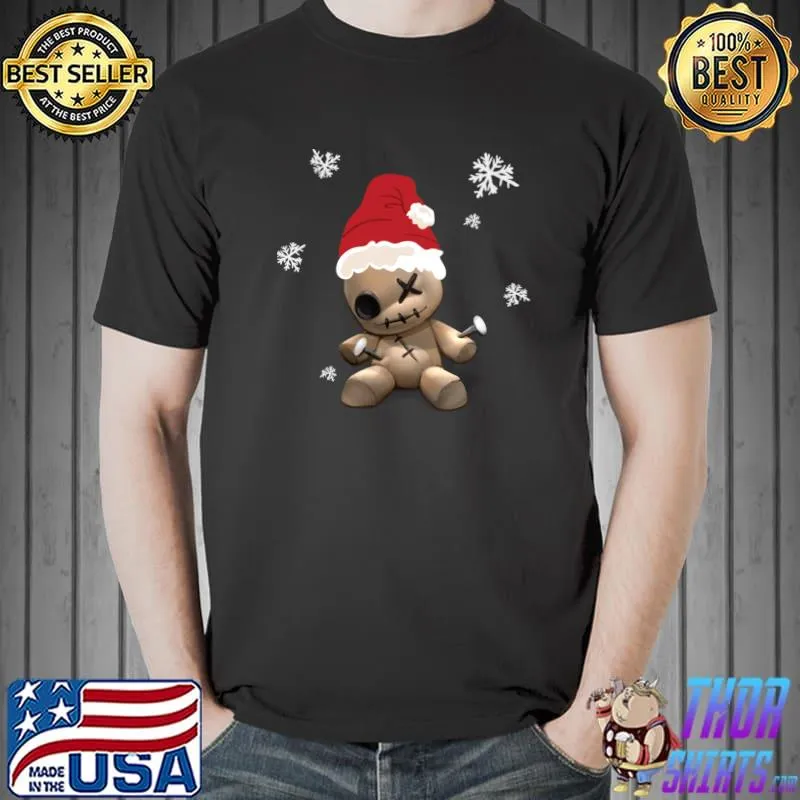 Voodoo Doll Santa Hat Merry Christmas T-s Unisex