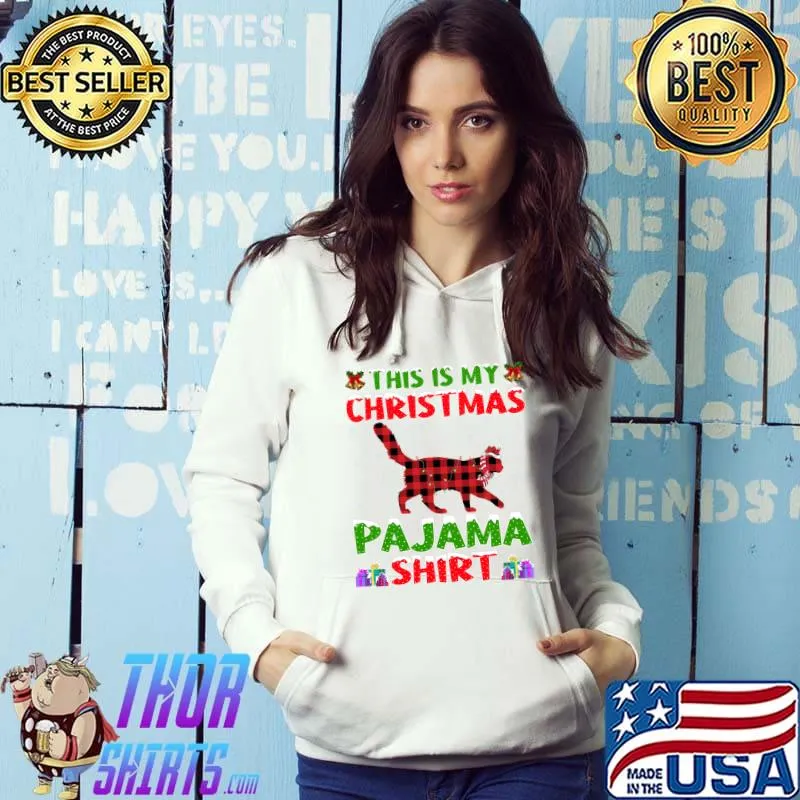 Xmas Santa Hat This Is My Maine Coon Cat Christmas Pajama T-Shirt
