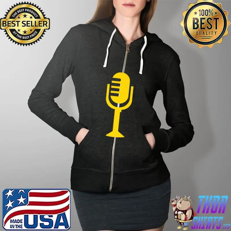 Yellow Mic Premium T-Shirt Full Zip Hooded