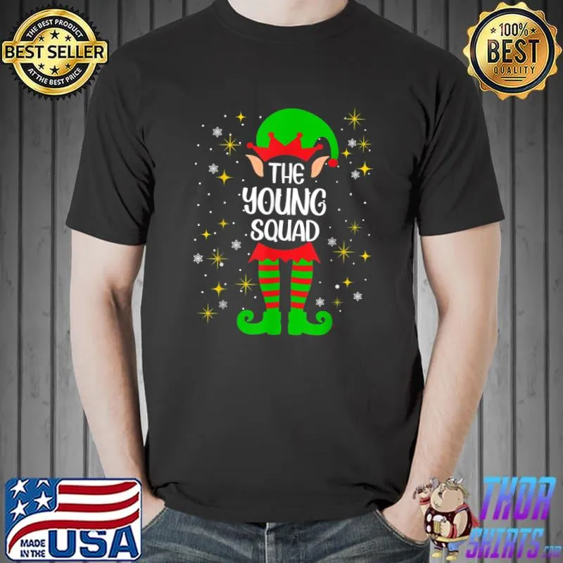 Young Squad Elf Matching Family Name Surname Christmas T-Shirt Unisex