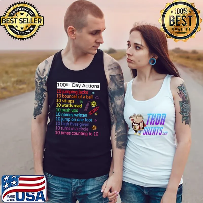 100 Days Of School 100th Activities Teacher Kids Boys Girls T-Shirt Tank Top