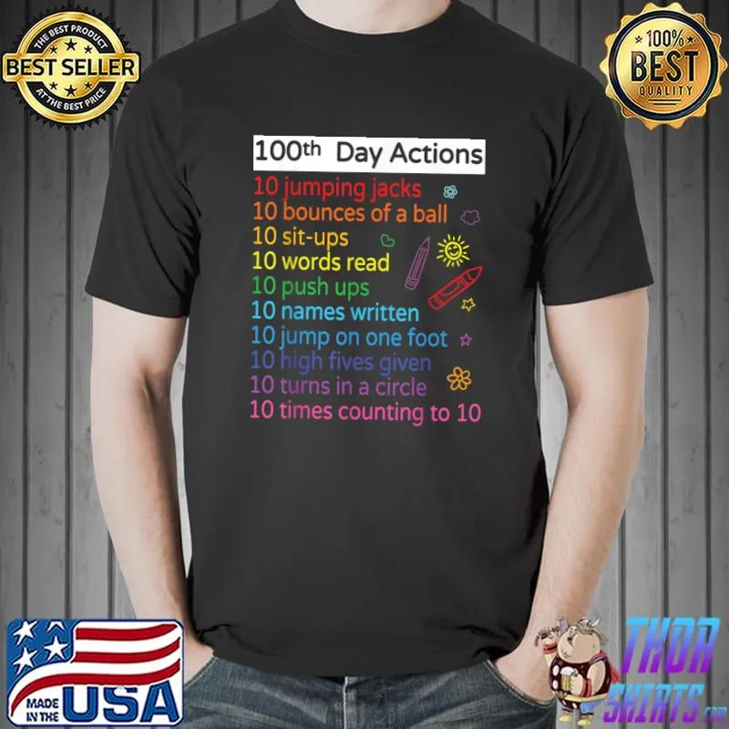 100 Days Of School 100th Activities Teacher Kids Boys Girls T-Shirt