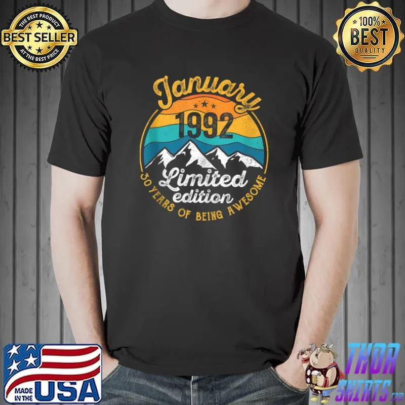 30 Year Old - January 30th birthday Shirts For Men Women T-shirt