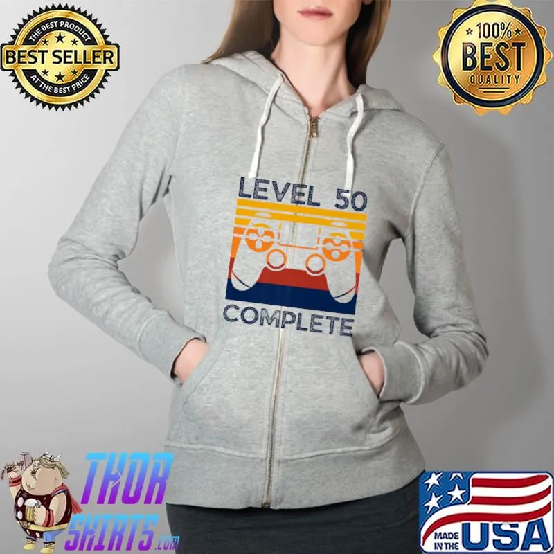 50th Birthday 50 Years Gamer Gaming Premium T-Shirt Full Zip Hooded