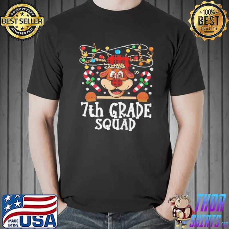 7th grade squad reindeer christmas teacher squad xmas lights Unisex