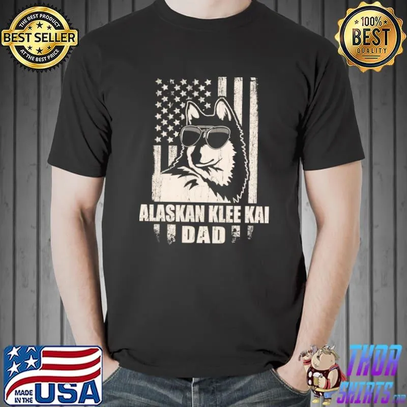 Alaskan Klee Kai Dad Cool Vintage Retro Proud American T-Shirt