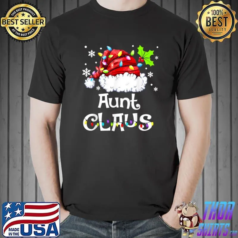 Aunt Claus Shirt Christmas Pajama Family Matching Xmas T-Shirt Unisex