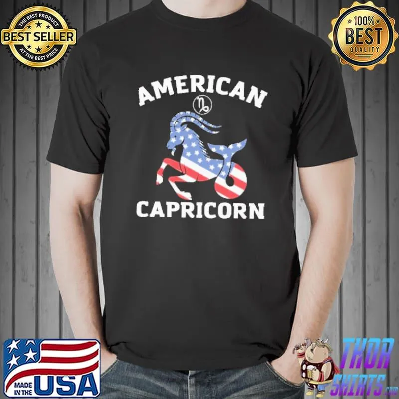 Awesome American Capricorn Flag Shirt Unisex