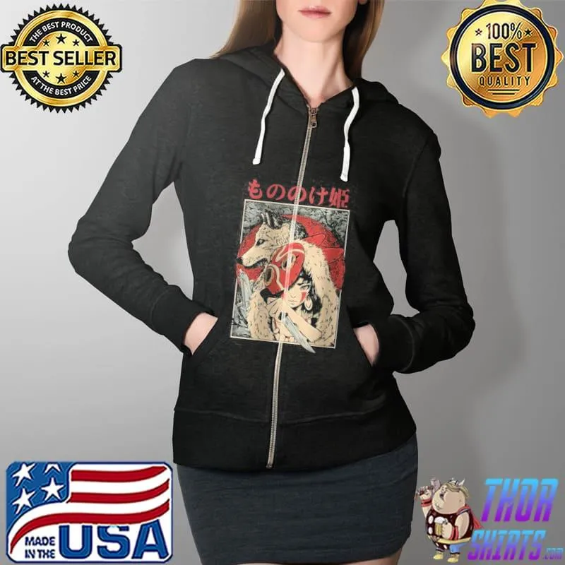 Awesome Anime Princess Mononoke Shirt Full Zip Hooded