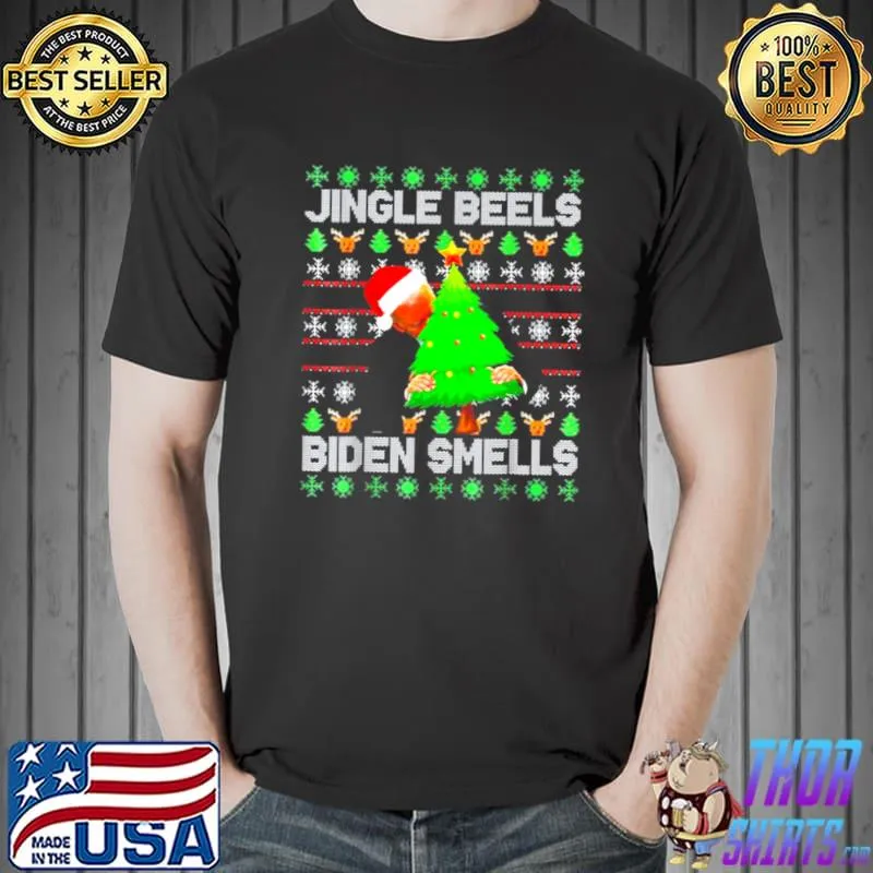 Awesome Anti Biden Jingle Bells Biden Smells Uglys Christmas T Shirt Unisex