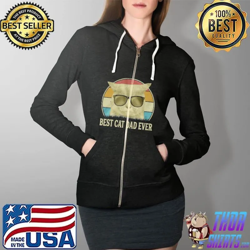 Awesome Best cat dad ever sunglasses vintage Full Zip Hooded