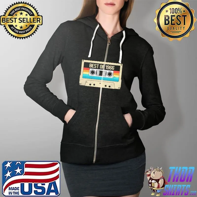 Awesome Best Of 1966 54Th Birthday Gift 54 Years Old Retro T-Shirt Full Zip Hooded