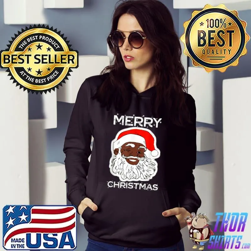 Awesome Black Merry Christmas Santa T-Shirt