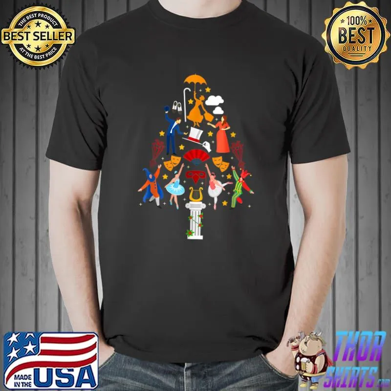 Awesome Broadway Musical Theatre Christmas Tree Funny Xmas T-Shirt