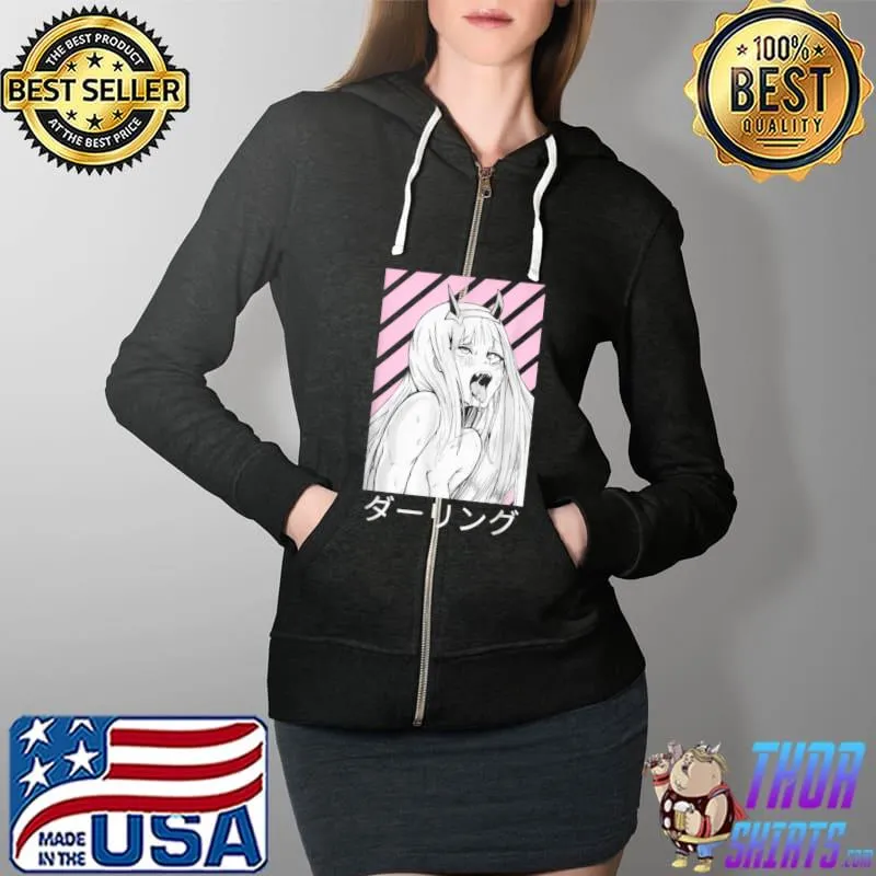 Awesome Darling Anime Waifu Manga Japanese for Men Women T Shirt Full Zip Hooded