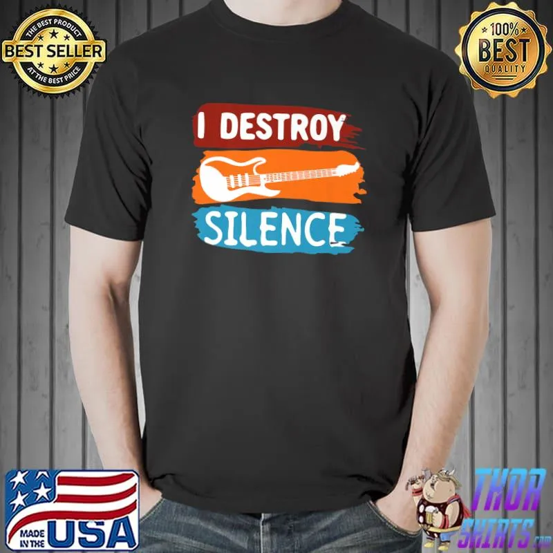 Awesome Electronic Rock Guitar Vintage, I Destroy Silence Premium T-Shirt