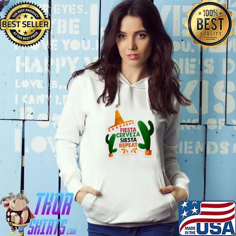 Awesome Fiesta Cerveza Siesta Repeat Vintage Shirt