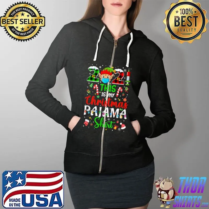Awesome Funny Santa Mask This Is My Christmas Pajama Family 2021 T Shirt Full Zip Hooded
