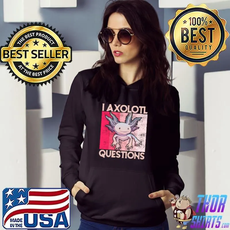 Awesome i axolotl questions Kids youth adults retro funny Axolotl T-shirt