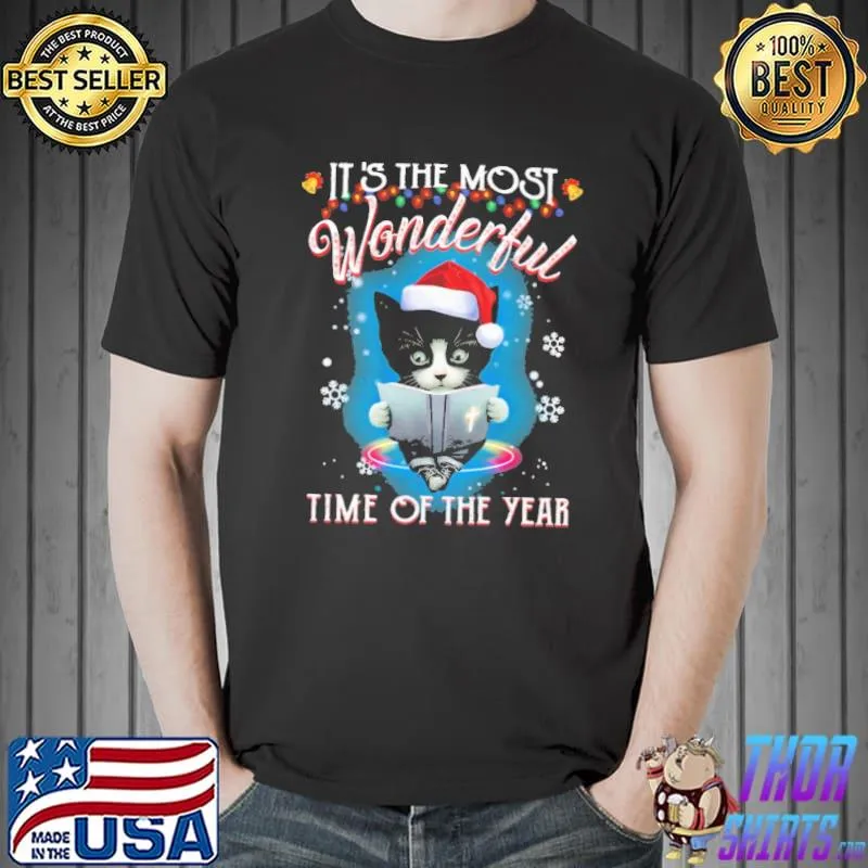 Awesome Its the most wonderful time of the year cat christmas shirt
