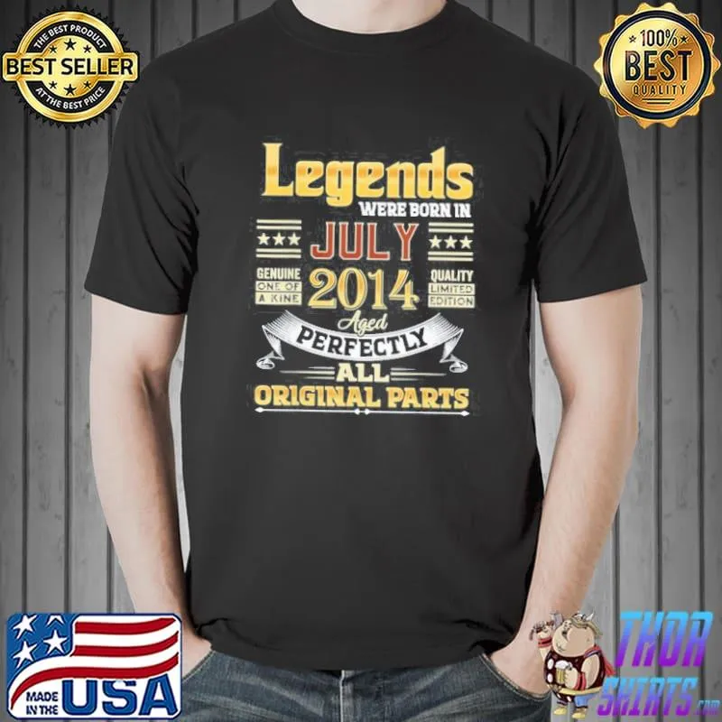 Awesome July 2014 7 year old 7 birthday legends were born july shirt