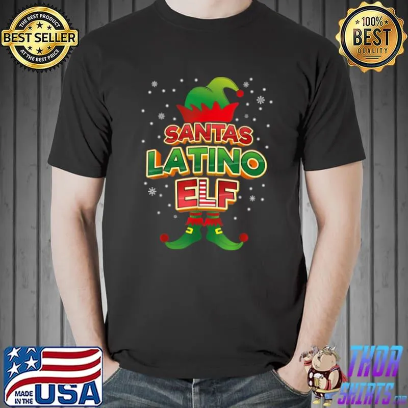 Awesome Latino Elf X Mas Matching Pajama Party Family T Shirt Unisex