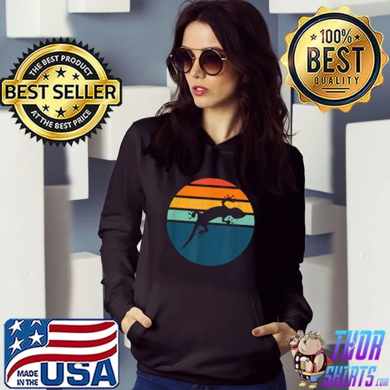 Awesome Leopard Gecko Vintage Sunset Retro Kawaii Lizard Reptile T-Shirt Hoodie