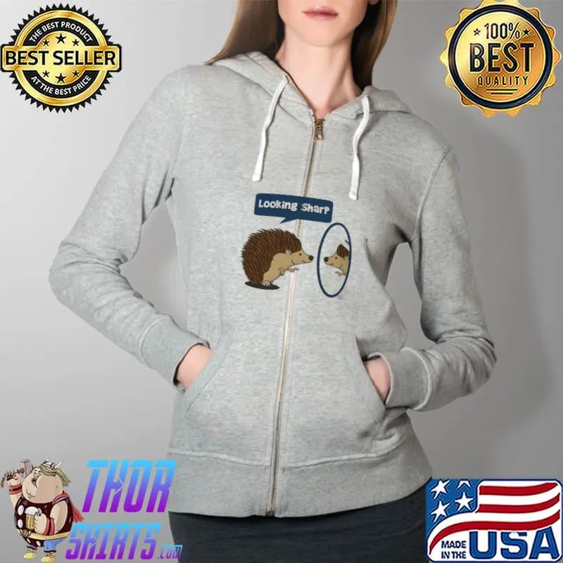 Awesome Looking Sharp Hedgehog Shirt Full Zip Hooded