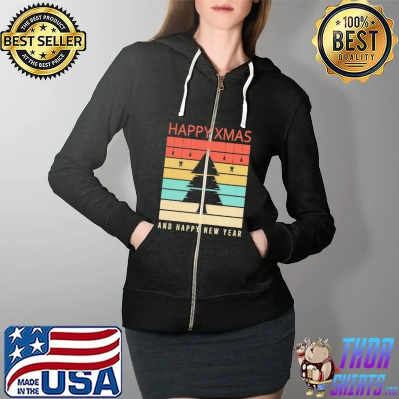 Awesome Lovely Happy Xmas And Happy New Year Christmas Tree Shirt Full Zip Hooded