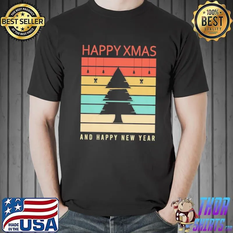 Awesome Lovely Happy Xmas And Happy New Year Christmas Tree Shirt Unisex
