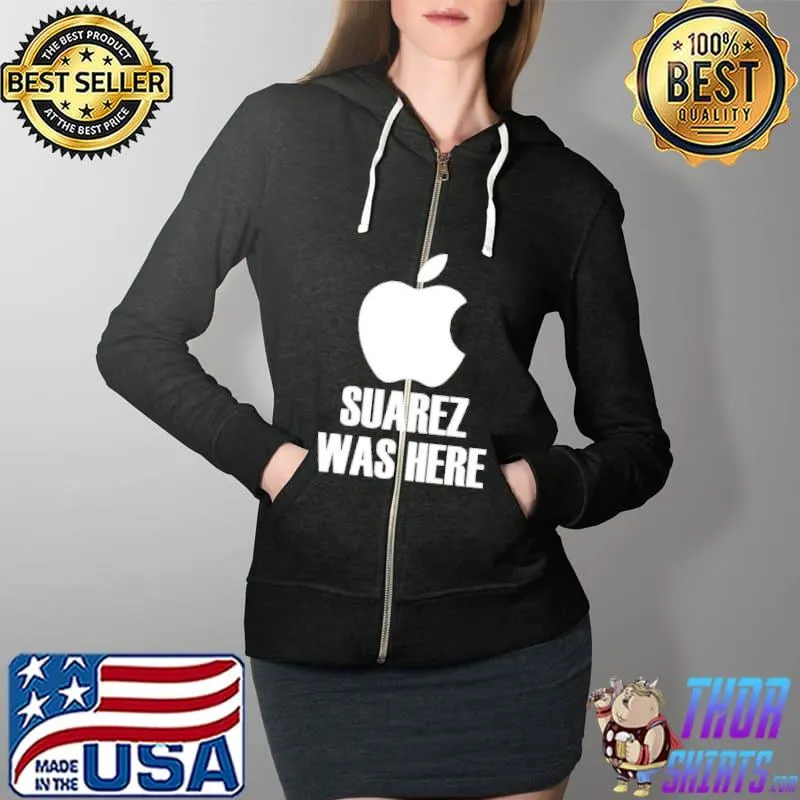 Awesome Luis Saurez Was Here Bite Apple Shirt Full Zip Hooded