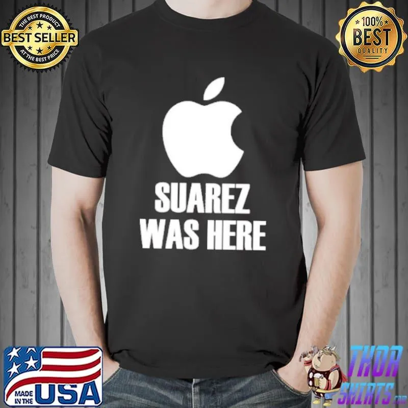 Awesome Luis Saurez Was Here Bite Apple Shirt Unisex