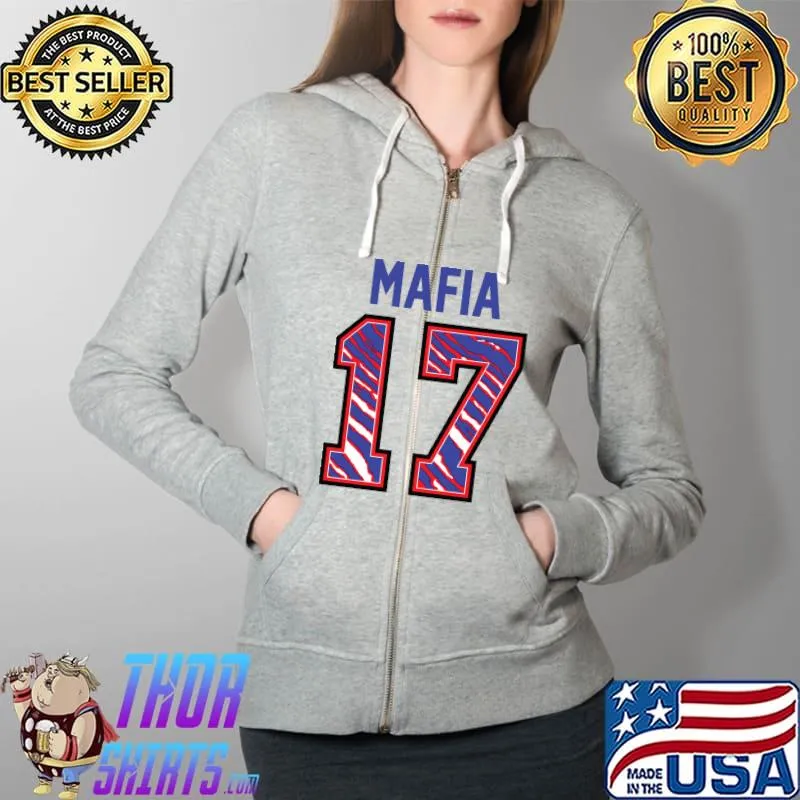Awesome MAFIA 17 - Buffalo NY New York Sports Fan Jersey Number BFLO T- Full Zip Hooded
