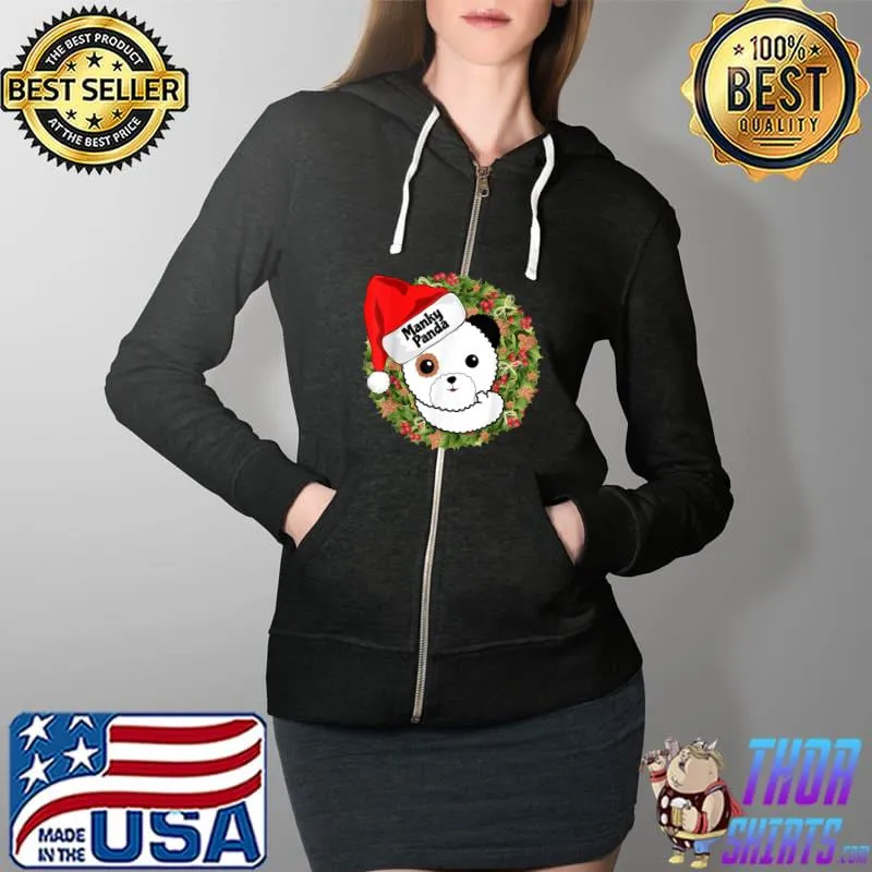 Awesome Manky Panda Christmas fun T-Shirt Full Zip Hooded