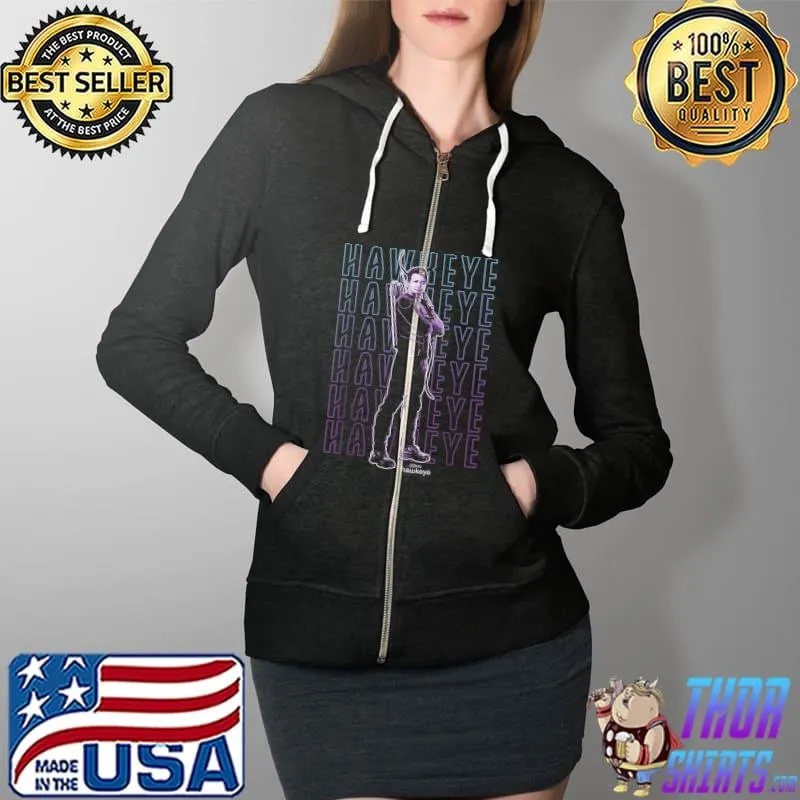 Awesome Marvel Hawkeye Clint Standing Purple Color Gradient Poster T-Shirt Full Zip Hooded