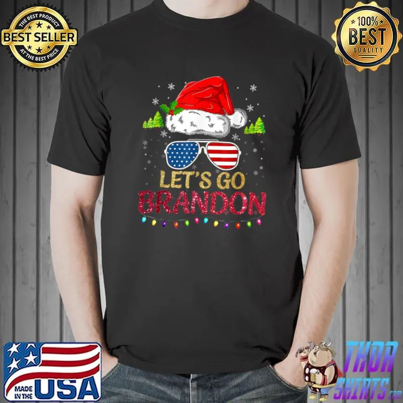 Awesome Merry Christmas Let's Go Branson Brandon Ugly Sweater Style T-Shirt