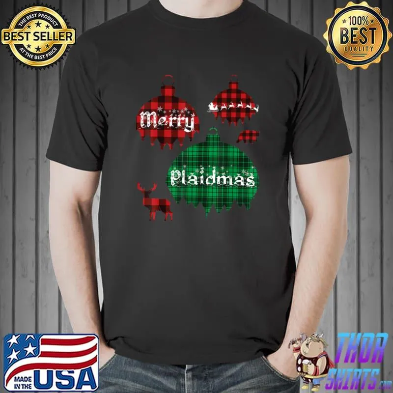Awesome Merry Plaidmas Funny Christmas Plaid Pajamas Gift T-Shirt