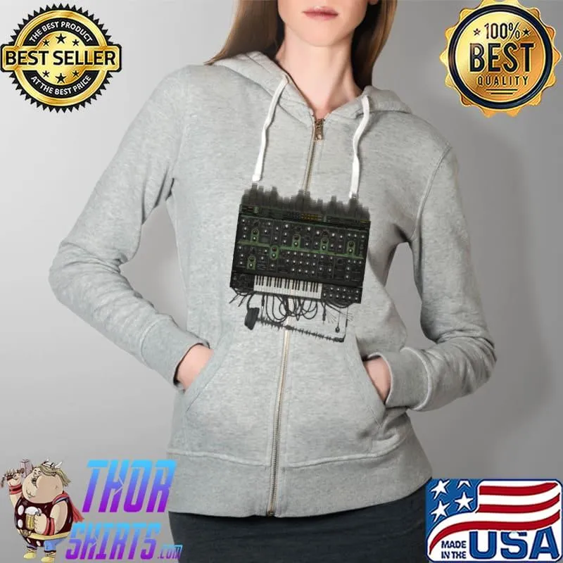 Awesome Music Synthesizer Shirt Full Zip Hooded
