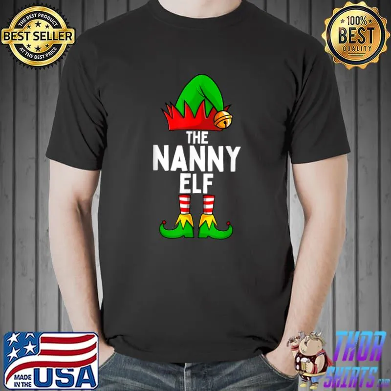Awesome Nanny Elf Matching Family Christmas Women T-Shirt Unisex