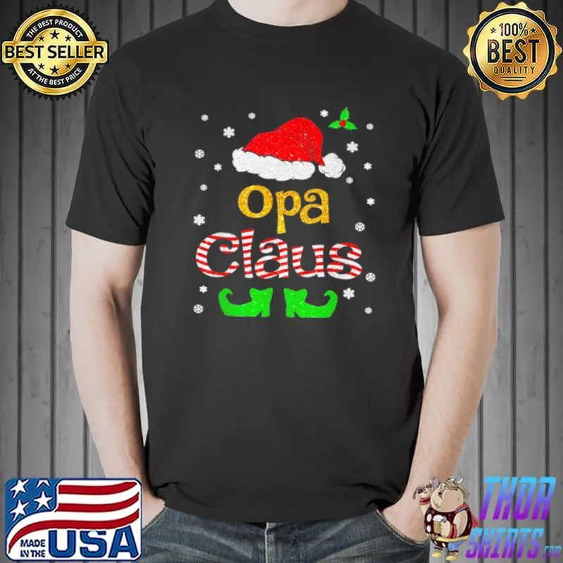 Awesome Opa Claus Christmas Pajama Family Matching Xmas Shirt