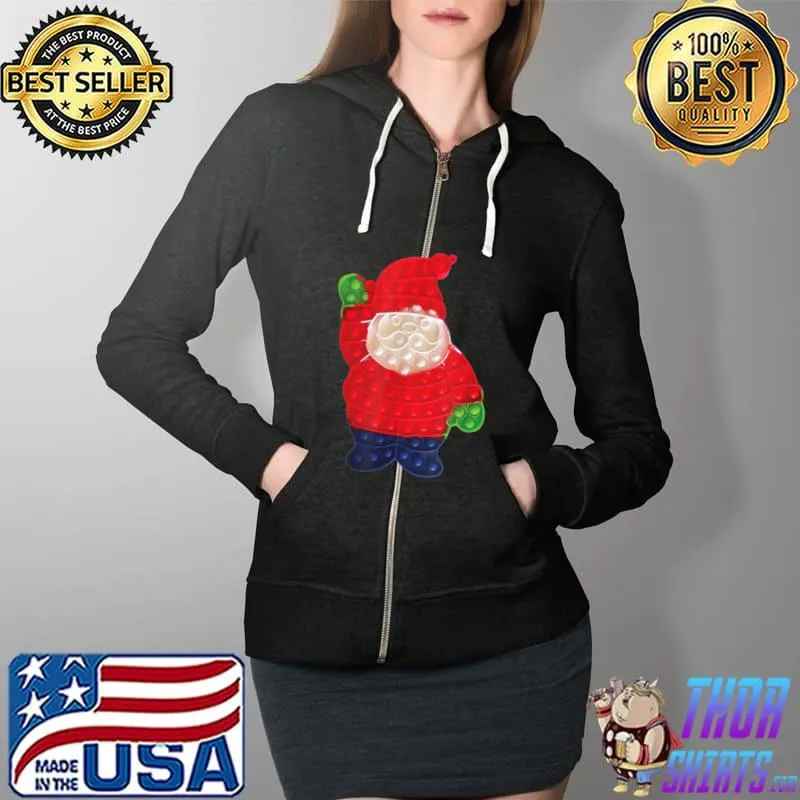 Awesome Pop Up Fidget Game Christmas Santa Claus for kids T-Shirt Full Zip Hooded