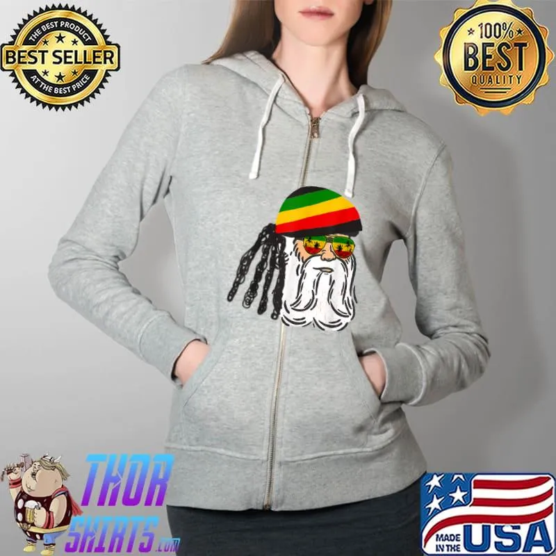 Awesome Reggae Xmas Santa Rasta Christmas Rasta Rastafari Roots T-Shirt Full Zip Hooded