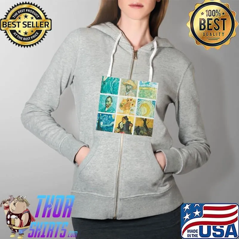 Awesome Shein Van Gogh Shirt Full Zip Hooded