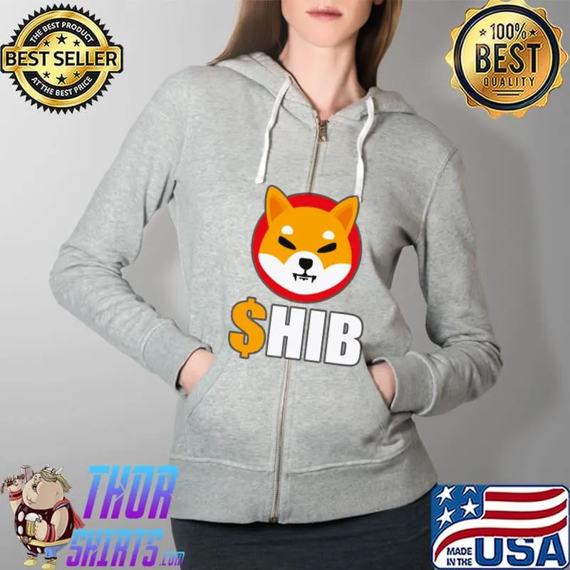 Awesome Shiba Inu logo crypto token to the moon T- Full Zip Hooded