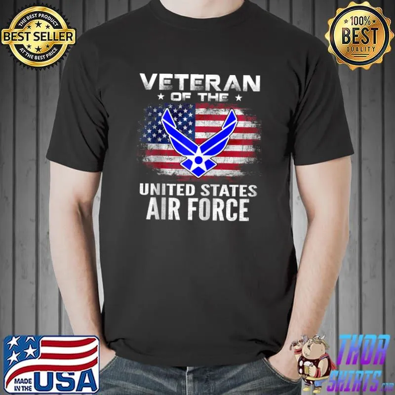 Awesome Veteran Of The United States Air Force With American Flag T- Unisex
