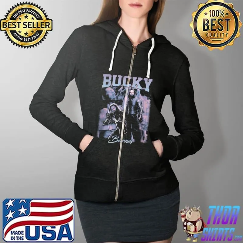 Awesome Vintage Bucky Barnes The Falcon And Winter Soldier Homage Unisex T-Shirt Full Zip Hooded